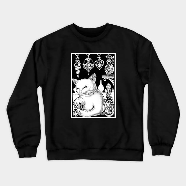 The Demon Collector - Cat Crewneck Sweatshirt by Nat Ewert Art